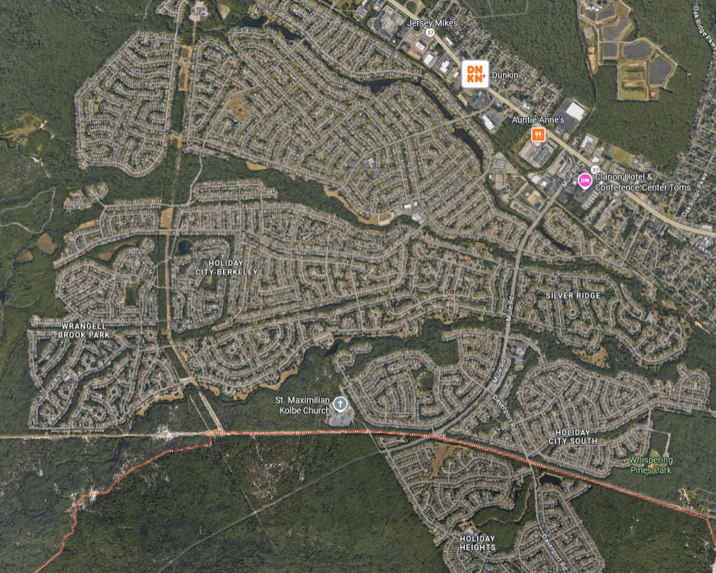 Google Maps overview Holiday City Toms River NJ